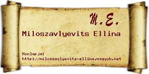 Miloszavlyevits Ellina névjegykártya